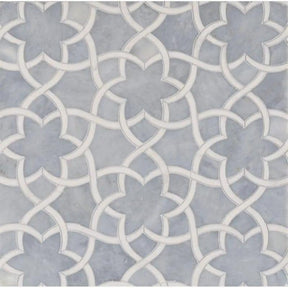 Marble Tiles - Daisy Star Waterjet Bardiglio, Bianco Sivec Marble Decor - intmarble