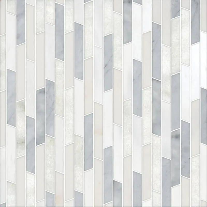 Marble Tiles - Brickbone Waterjet Mosaic Carrara C, CD, Bianco Sivec Decor Mosaic - intmarble