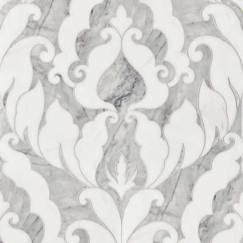 Marble Tiles - Matal Carrara, Snow White Waterjet Decor - intmarble