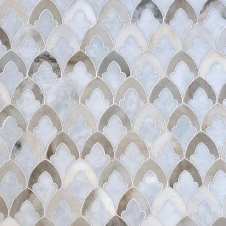 Marble Tiles - Zen Decor Marble Waterjet Pattern Palisandro Carrara Marble - intmarble