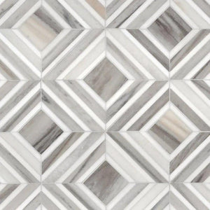 Marble Tiles - Star Skyfall Snow White Waterjet Decor - intmarble