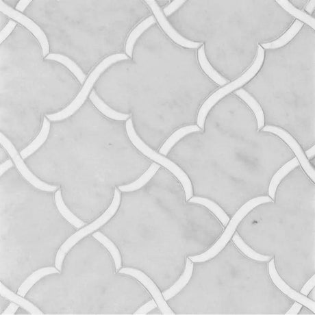Marble Tiles - Gala Carrara Bianco Sivec Decor Waterjet - intmarble