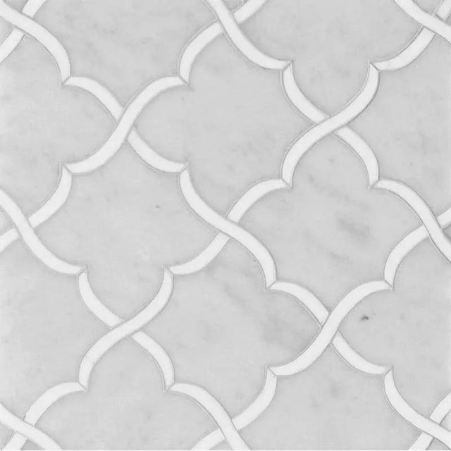 Marble Tiles - Gala Carrara Bianco Sivec Decor Waterjet - intmarble