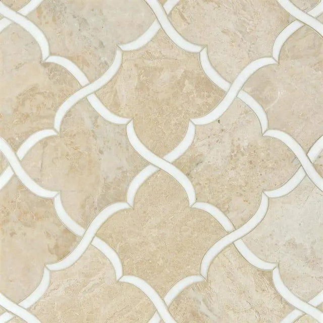 Marble Tiles - Gala Royal Marble Bianco Sivec Decor Waterjet - intmarble