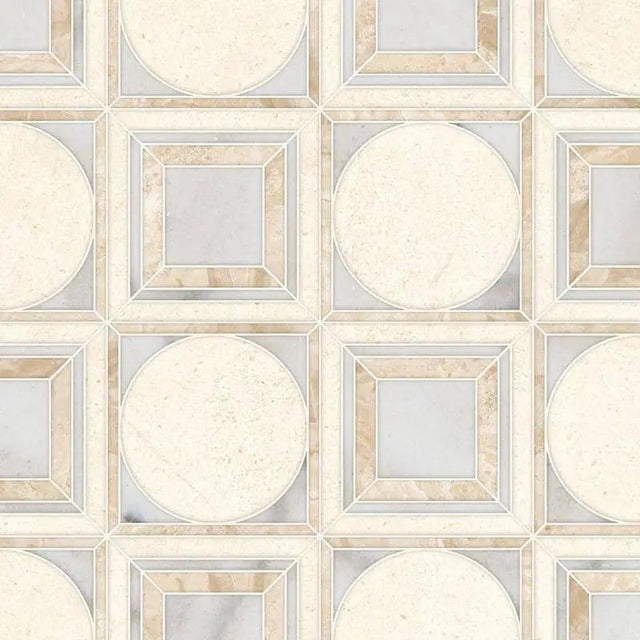 Marble Tiles - Cici Limestone Skyfall Royal Marble Waterjet Decor - intmarble