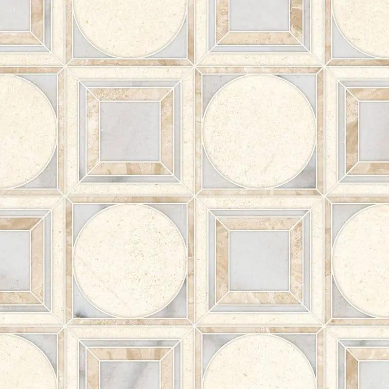 Marble Tiles - Cici Limestone Skyfall Royal Marble Waterjet Decor - intmarble