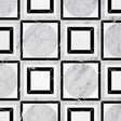 Marble Tiles - Rounded Square Waterjet  Black Carrara Thassos Marble Decor - intmarble