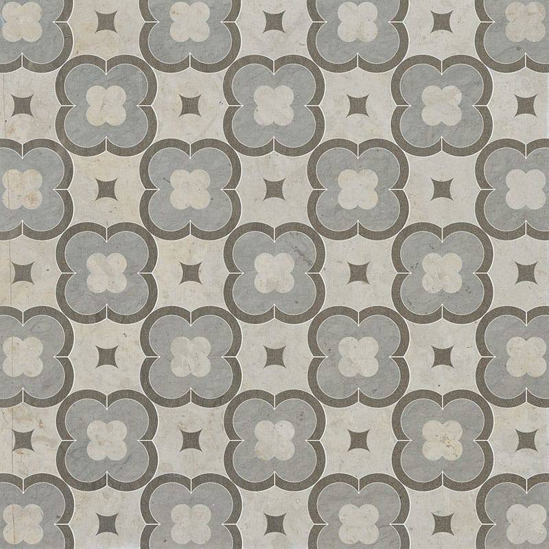 Marble Tiles - Paisley Pattern Limestone Waterjet Decor - intmarble