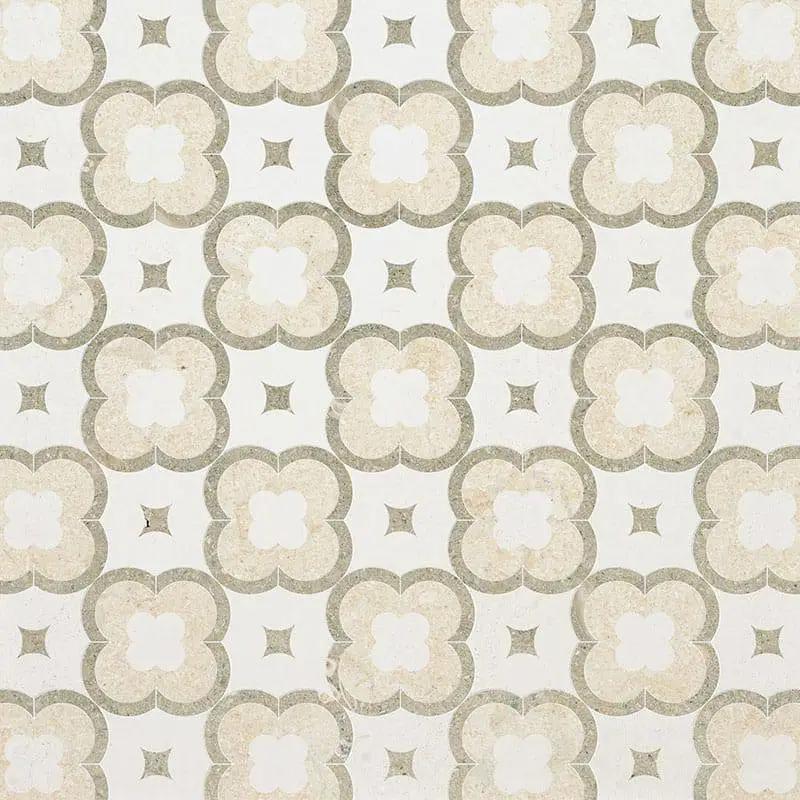 Marble Tiles - Paisley Pattern Limestone Waterjet Snow Jura Olive Verda Decor - intmarble