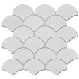 Marble Tiles - Scallop Snow White Fish Scale Scallop Marble Mosaic - intmarble