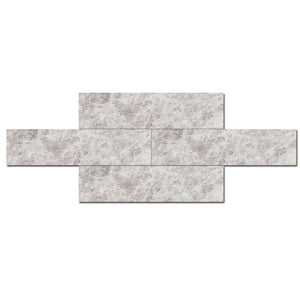 Marble Tiles - Subway Silver Cloud Honed Marble Tiles 100x300x10mm - intmarble