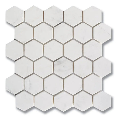 Marble Tiles - Dolomite Honed Hexagon Marble Mosaic Tiles - intmarble