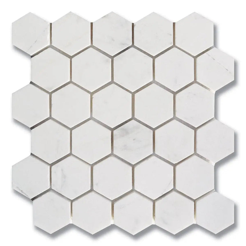 Marble Tiles - Dolomite Honed Hexagon Marble Mosaic Tiles - intmarble