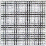 Marble Tiles - White Carrara Semi Polished Marble Mosaic Tiles 9x9x10mm - intmarble