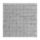 Marble Tiles - White Carrara Semi Polished Marble Mosaic Tiles 9x9x10mm - intmarble