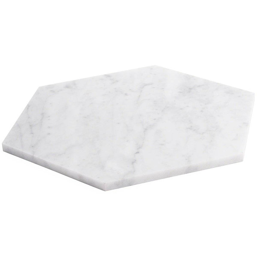 Marble Tiles - Bianco Carrara Waterjet Hexagon Marble Tiles 200x200x10mm - intmarble