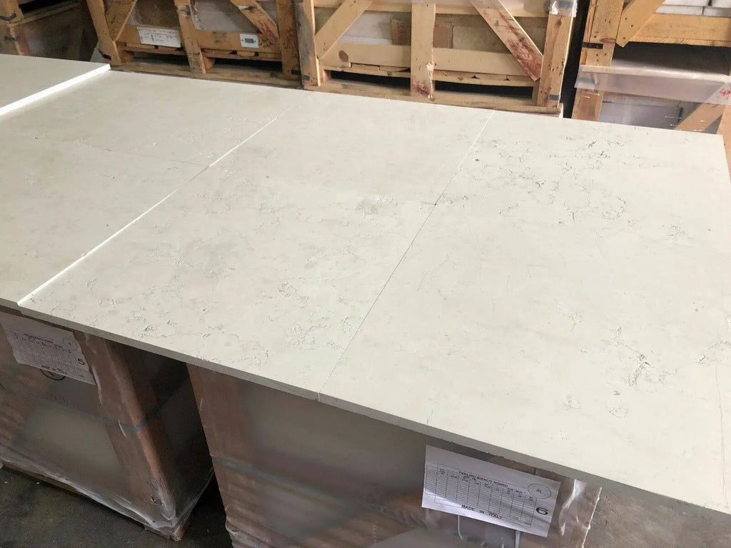 Marble Tiles - Bianco Perlino Honed 610x610x20mm - intmarble