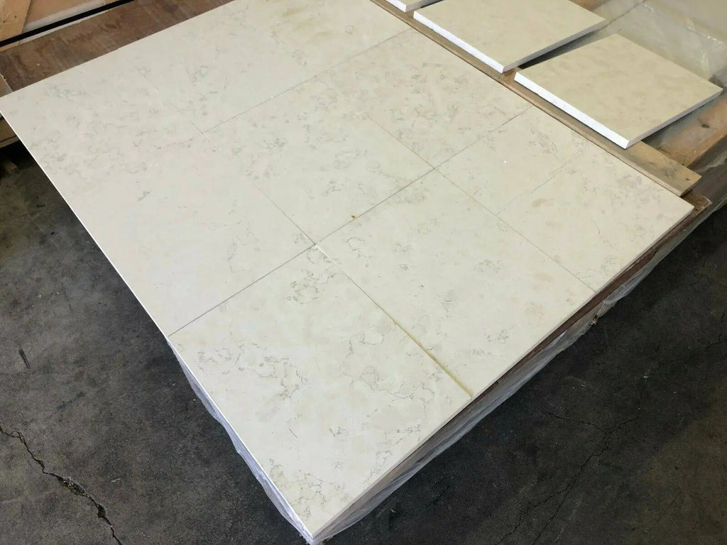 Marble Tiles - Bianco Perlino Semi Polished 300x400x20mm - intmarble