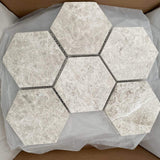 Marble Tiles - Royal Silver Hexagon Marble Tile 100x100mm - intmarble