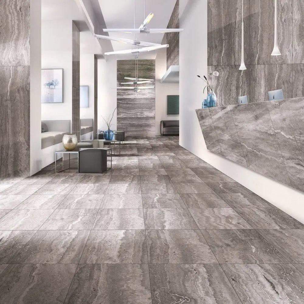 Marble Tiles - Silver Travertine Tiles Honed Filled Floor Wall Cover - intmarble