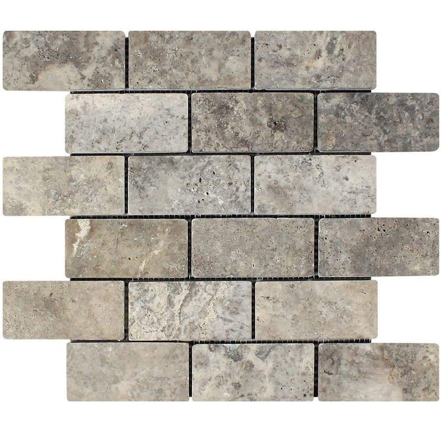 Marble Tiles - Silver Travertine Tiles Honed Filled Floor Wall Cover - intmarble