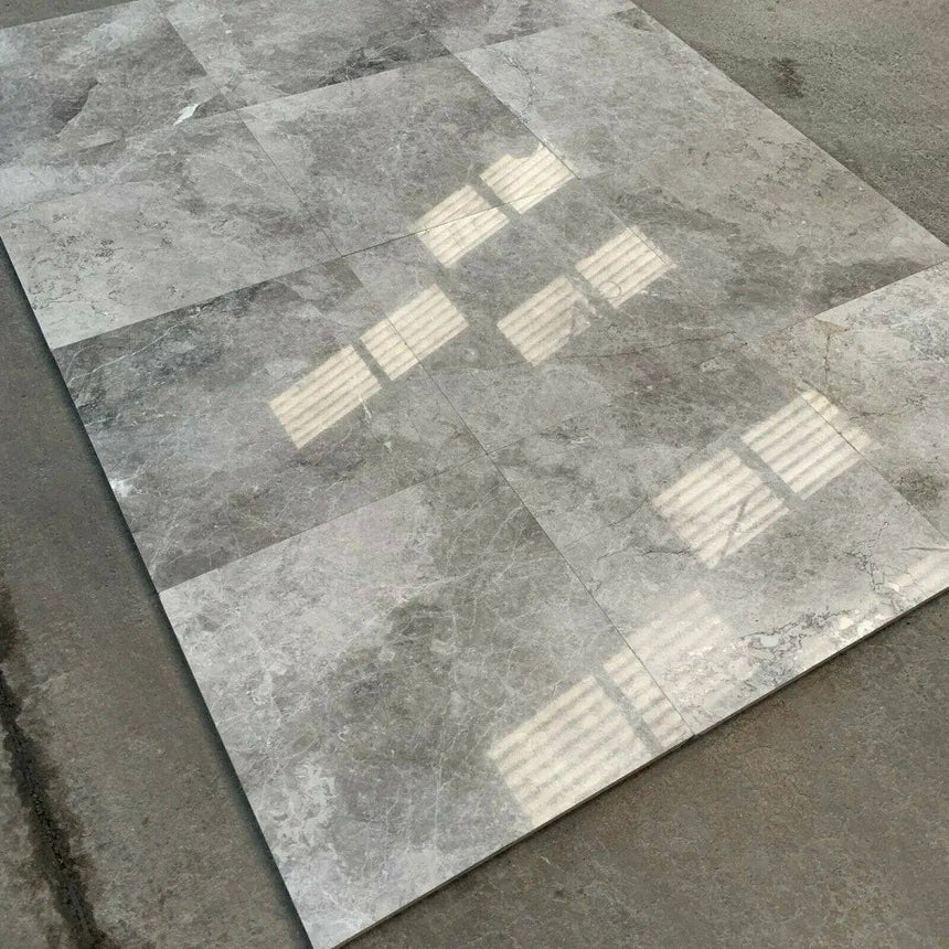 Marble Tiles - Azul Gray Polished Marble Tiles 610x610x12mm - intmarble