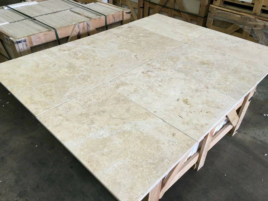 Marble Tiles - Jura Boned Tumbled Limestone Floor Wall Tile 400x600x12mm - intmarble