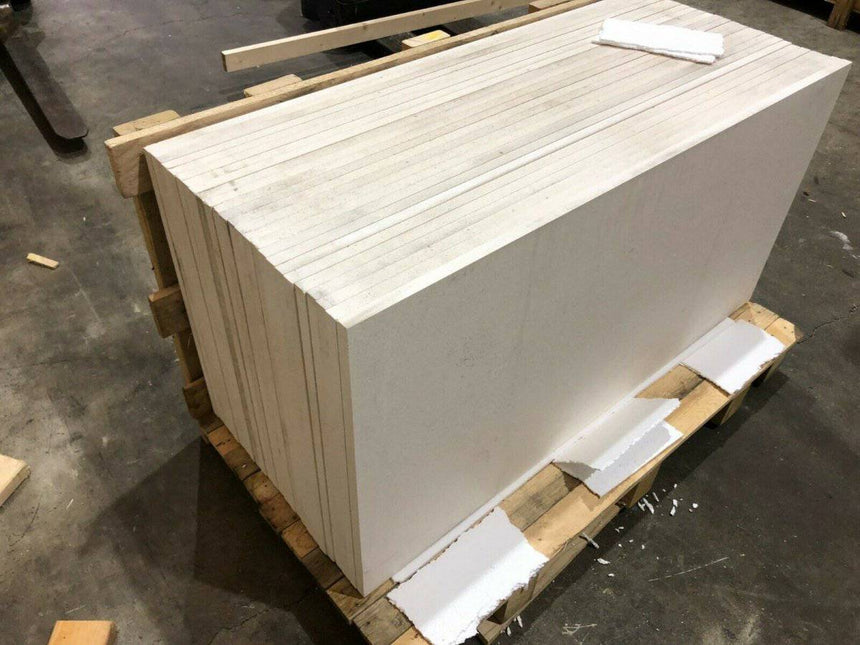 Marble Tiles - White Limestone Honed Tiles Floor Wall 600x1200x20mm - intmarble