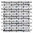 Marble Tiles - Carrara White Honed Marble Mosaic Tiles Mini Brick 15x30mm - intmarble