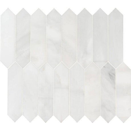 Marble Tiles - Calacatta Marble Mosaic Picket Tile, Bathroom, Kitchen Decor - intmarble