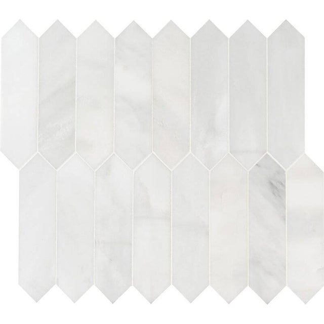 Marble Tiles - Calacatta Marble Mosaic Picket Tile, Bathroom, Kitchen Decor - intmarble