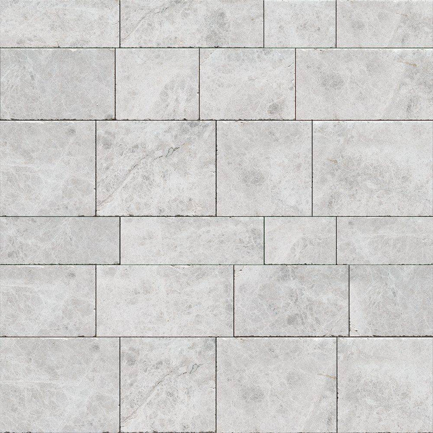Marble Tiles - Silver Distressed Cottage Stone Marble Tile 406x610x12mm - intmarble