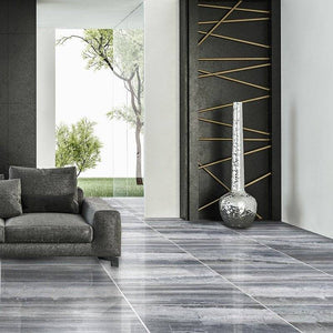 Marble Tiles - Haise Vein Gray Polished Marble Tiles Floor Wall Decor - intmarble