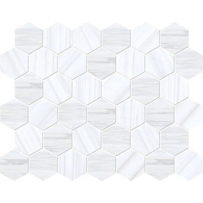 Marble Tiles - Calacatta Polished Hexagon Marble Mosaic Tile 50x50 - intmarble