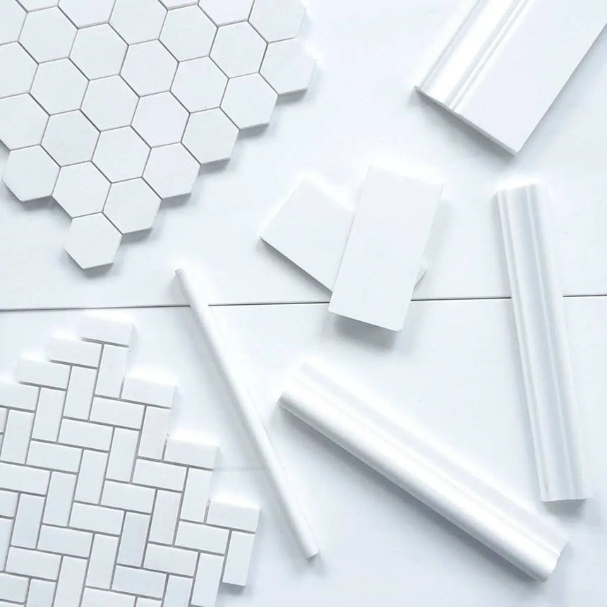 Marble Tiles - Bianco Dolomite Polished Marble Hexagon Mosaic Tile 48x48x10mm - intmarble