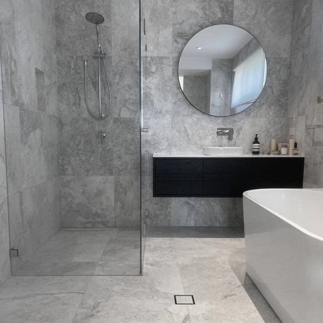 Marble Tiles - Tundra Polished Marble Tiles Floor Wall 305x610x12mm - intmarble