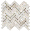 Marble Tiles - Calacatta Amber Honed Herringbone Marble Mosaic Tiles - intmarble