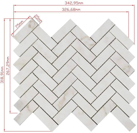 Calacatta Amber Calacatta amber honed herringbone marble mosaic tiles Herringbone