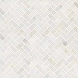 Marble Tiles - Carrara T Honed Mini Herringbone Marble Mosaic Tile - intmarble
