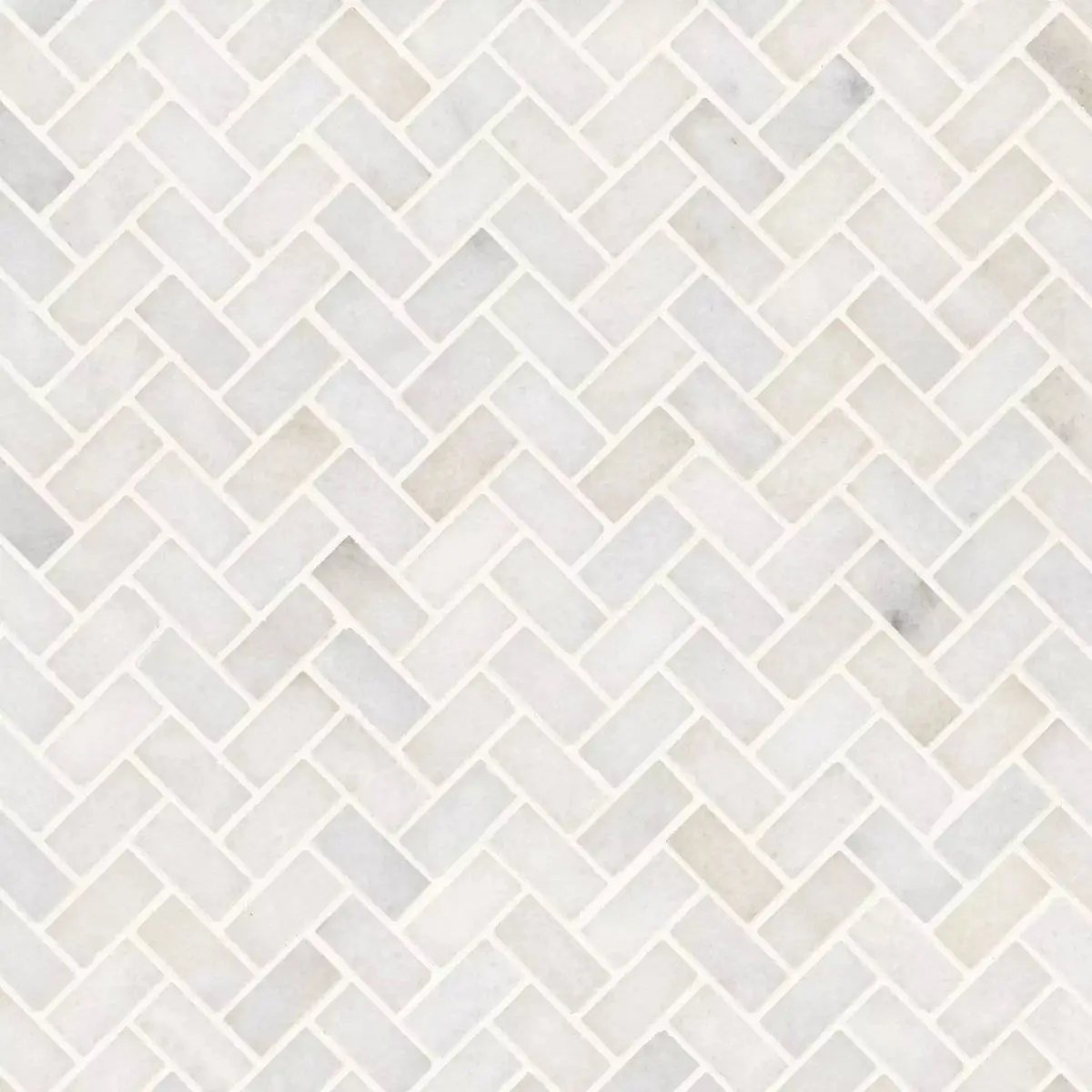 Marble Tiles - Carrara T Honed Mini Herringbone Marble Mosaic Tile - intmarble