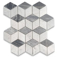 Marble Tiles - Carrara T Grooved Marble 3D Cube Marble Mosaic Tiles - intmarble