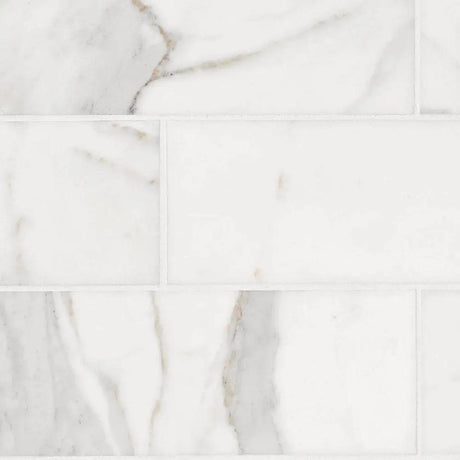 Marble Tiles - Calacatta Gold Honed Italian Subway Marble Tile 75x305x10mm - intmarble