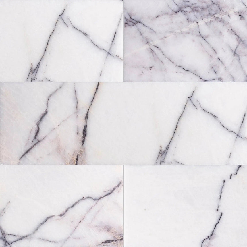 Marble Tiles - Calacatta Viola Polished Subway Marble Tiles 70x140mm - intmarble