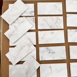 Marble Tiles - Calacatta Amber Honed Subway Marble Tiles 70x140x10mm - intmarble