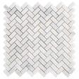 Marble Tiles - Carrara T Polished Mini Herringbone Marble Mosaic Tile - intmarble