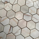 Marble Tiles - Calacatta Pink Polished Hexagon Marble Mosaic Tiles - intmarble