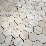 Marble Tiles - Calacatta Pink Polished Hexagon Marble Mosaic Tiles - intmarble