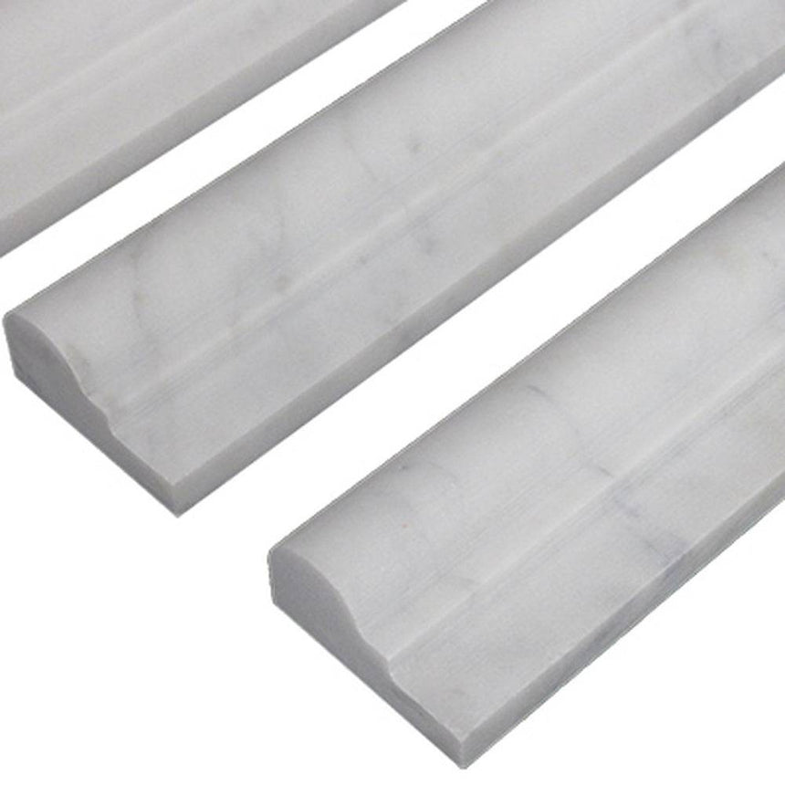 Marble Tiles - Carrara Ogee Rail Molding Honed Marble 48x305x22mm - intmarble