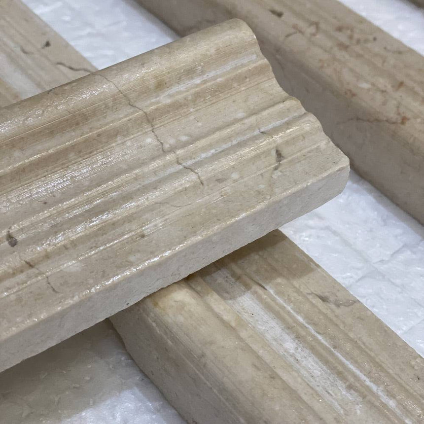 Marble Tiles - Marfil ogee dado moulding railing trim 48x305x25mm - intmarble