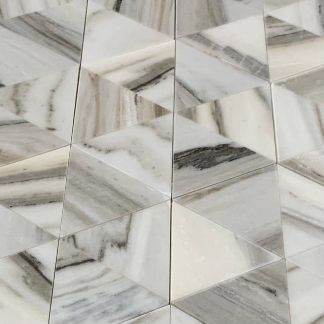 Marble Tiles - Skyfall Waterjet Hexagon Marble Mosaic Tile 230X250X10mm - intmarble